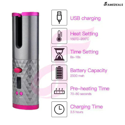 Wireless Auto Rotate Ceramic Hair Curler